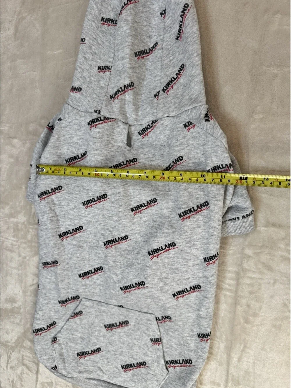 Kirkland Signature Dog Hoodie Gray Logo Print Costco Brand Pet Hoodie Size L